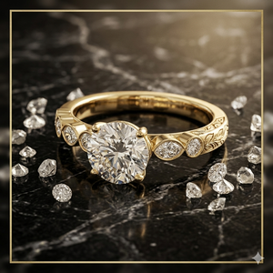 Anillo de Oro Sólido de 10K con Moissanita y Diamantes Laterales para Mujer, Diseño de Racimo, para Boda, Compromiso, Aniversario, Promesa, con Engaste de Púas y Pavé - Product Image 2