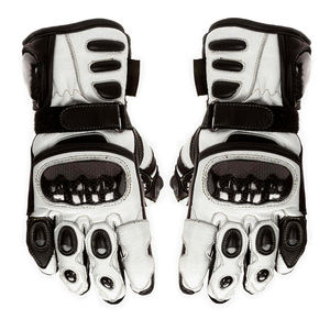 Wholesale Price Leather Racing Gloves Full <b>Finger</b> Breathable Adjustable Wrist <b>Strap</b> Unisex Riding Protective Gear - Product Image 2