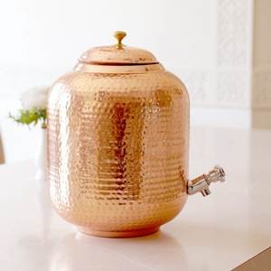 Servidor de Bebidas de Cobre Hecho a Mano con Textura Martillada, Enfriador de Agua de Lujo para Cafetería y Hotel, Precio al por Mayor - Product Image 3