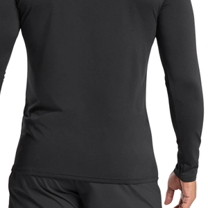 Camiseta Deportiva de Manga Larga para Hombre, Corte Ajustado, Negra, Elástica, para Entrenamiento, Gimnasio, Ropa Deportiva Activa - Product Image 6