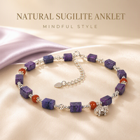 Nouveauté : Accessoires de méditation, bracelet de cheville en pierre naturelle, bracelet de cheville pour le calme intérieur, bracelets pour femmes, énergie de guérison