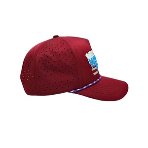 Sombrero de Golf de 5 paneles Snapback de alta calidad, sombreros deportivos con logotipo personalizado para hombres o mujeres, gorra de camionero perforada con agujero cortado con láser impermeable - Product Image 3