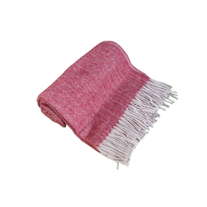 Manta de Algodón King Size con Patrón Espigado Rojo Diamante, Mantas de Lana de Cordero Reciclada para Bebé, para Cuarto de Bebé, Comprar Ahora - Product Image 3