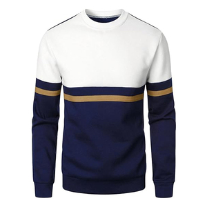 Sudadera de Cuello Redondo con Bloques de Color para Hombre, Corte Regular, Tejida, Informal, para Otoño - Product Image 6