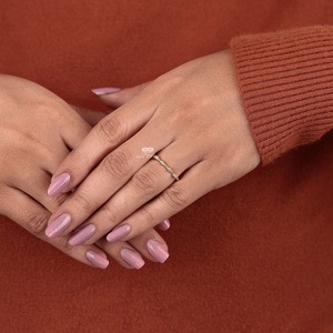 Anillo de Diamantes de Oro Amarillo de Primera Calidad, Corte Brillante Redondo, Diamantes Naturales, Estilo Clásico, Anillo de Compromiso para Mujer - Product Image 6