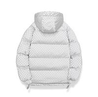 Blouson matelassé slim à capuche pour homme, coupe-vent, décontracté, hiver, rembourrage épais en polyester, fermeture éclair, bordure en fourrure, logo frontal