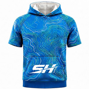 Sweat à capuche à manches courtes pour homme avec impression par sublimation, apparence élégante, excellent choix pour les activités quotidiennes, le sport, les voyages, les tenues de style de vie - Product Image 1