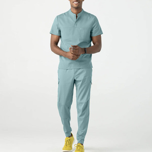 Mens Scrub <b>Tops</b> Custom Printed Healthcare Professional Shirts Export Pakistan OEM Supplier Worldwide Markets - Product Image 3