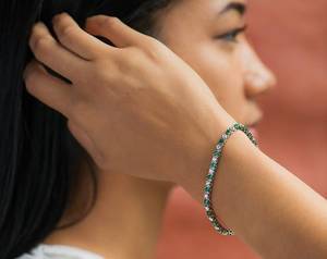 Natural Emerald Zircon Sterling Silver 24K Gold Plated Charm <b>Bracelet</b> Luxury Fine Jewelry Customized Design Elegant Women's Gift - Product Image 2