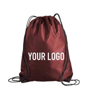 Orange <b>Drawstring</b> <b>Backpack</b> With Personalized Name Print Casual Fitness Bag Unisex Lightweight Polyester Material - Product Image 3