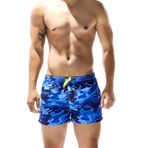 Shorts de Baño para Hombre, Azul Camuflaje, Secado Rápido, Cintura con Cordón, Casuales, con Bolsillos - Product Image 1