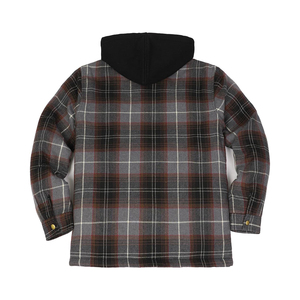 Top New Men's Flannel Double Layer Hoody Latest Designs Zip Up 2 Pocket Style Long String Cotton Flannel Hoodies - Product Image 2