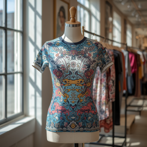 เสื้อยืดแขนสั้นผู้หญิงลายกราฟิก ผ้าสเตรช สวมใส่สบาย เหมาะสำหรับงานอีเว้นท์ พร้อมบริการรับผลิตแบบ OEM ODM - Product Image 3