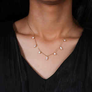 Colgante de Lujo de Plata S925 con Moissanita de Corte Marquesa y Redondo para Mujer, 1.95 CT, Calidad VS EF, Joyería con 7 Piedras en Forma de Marquesa, Regalo - Product Image 2