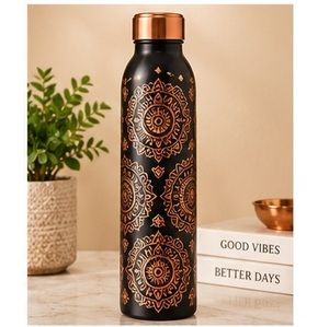 Botella de Agua de Cobre con Diseño Bohemio y Tapa de Cobre, Portátil para Viajes - Product Image 1