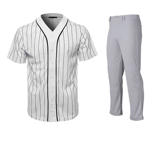 Private Labels Acceptable Baseball Softball Practice & Training Wear Sports Jersey Button <b>Down</b> Shirts & Ankle Length <b>Pants</b> Sets - Product Image 1