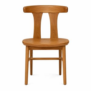 Silla de Comedor Escandinava de Teca con Respaldo Curvo y Asiento Esculpido, Ecológica, Duradera, Impermeable, Diseño Moderno y Estable - Product Image 1