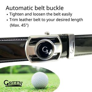 Cinturón de golf de cuero blanco mate con hebilla automática y marcador de bola incorporado para un juego cómodo - Product Image 3