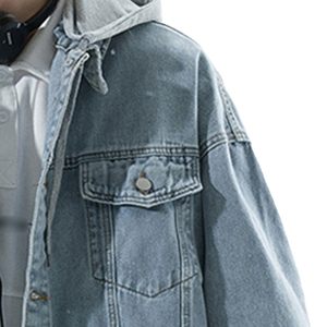 New Winter Clothing Men's <b>Think</b> Jacket For Autumn And Winter Denim Jacket Men 100% Cotton Made Denim Jacket - Product Image 2