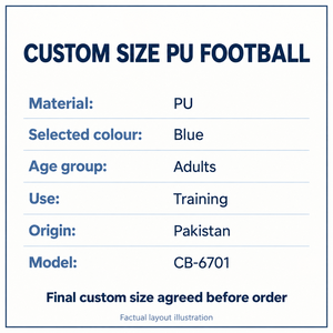 Ballon de football d'entraînement en PU bleu et blanc, taille personnalisée, pour adultes, Pakistan CB 6701 - Product Image 3