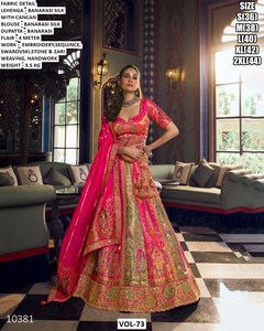 Ensemble traditionnel indien Lehenga Choli en soie Banarasi, imprimé Kalamkari, longueur au sol, vêtements ethniques pour femmes, multicolores - Product Image 6