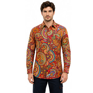 เสื้อเชิ้ตแขนยาวลายเพสลีย์สำหรับผู้ชาย ผ้าโพลีเอสเตอร์ พิมพ์ลายแบบซับลิเมชั่น แฟชั่นสำหรับทำงาน ดีไซน์สวมใส่สบาย - Product Image 4