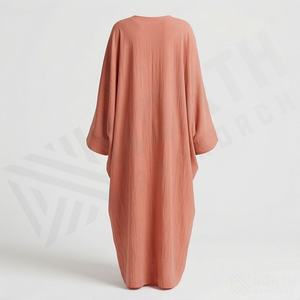2025 OEM Kimono Abaya pour femmes musulmanes, en tissu polyester épais, doux et très extensible, col en V, manches longues, pour fêtes, Ramadan, mariages - Product Image 2
