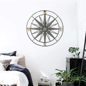 Vintage Rustic Metal Compass <b>Wall</b> <b>Clock</b> Decorative Nautical Compass Design <b>Wall</b> Decor with Roman Letter Directions for home Deco - Product Image 6