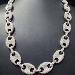 Collar de Cadena Cubana de Plata de Ley 925 con Baño de Oro Rosa y Moissanita Tallada, Estilo Hip Hop, Personalizable, Joyería Brillante Unisex - Product Image 3