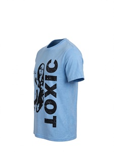 Hot Selling Loose Fit Cotton Graphic Printed <b>Men</b> T Shirt Vintage Light <b>Blue</b> Sky Streetwear Toxic Graphic Print Casual Crew Neck - Product Image 5