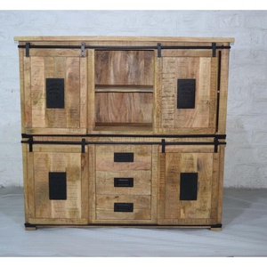 Aparador de madera de mango de estilo vintage, mueble de diseño industrial para el hogar, sala de estar, comedor, exhibición de almacenamiento de granja - Product Image 6