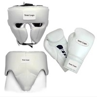 Ensemble de boxe personnalisé en cuir : Gants, protège-tête, protège-corps, protège-tibias, protège-guêtres, léger, écologique, logo OEM