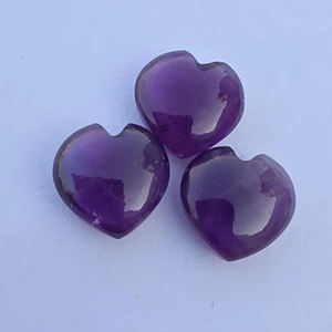 Cabujón de Amatista Natural en Forma de Corazón, Piedra Preciosa Suelta Calibrada y Pulida para Joyería, Tamaños Disponibles - Venta al por Mayor - Product Image 4
