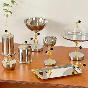 Modern Metal Tissue Box Holder With Gold Floral <b>Top</b> And <b>Silver</b> Base Free Standing Design For Home Decor - Product Image 6