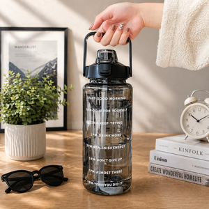 Premium Plastic Water <b>Bottle</b> with Lid, Reusable Empty Mineral <b>Bottle</b> for Daily Use 2000ml - Product Image 1