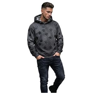 Sudadera con Capucha Personalizada para Hombre, Estilo Vintage, con Parches de Estrellas, Lavado Ácido, Oversize, de Alta Calidad, Estilo Urbano - Product Image 3