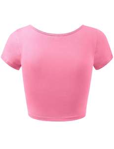 Blusa informal de verano para mujer, camiseta con cuello redondo, poliéster, spandex, linda, de manga corta, ligera. - Product Image 2