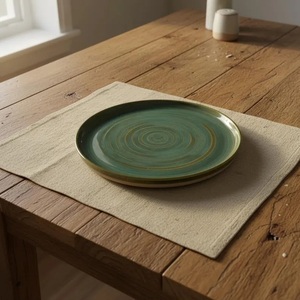Assiette à dîner en céramique gris ardoise, finition mate lisse, design minimaliste et contemporain, qualité durable pour les tables à manger modernes - Product Image 6