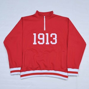 Sudadera de algodón personalizada para mujer, fabricación al por mayor, con apliques bordados en la parte delantera, cremallera de cuarto, cuello alto, para otoño - Product Image 5