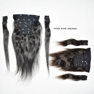 Extensions de cheveux naturels indiens Remy à clipser, 32 pouces, sans couture, faciles à poser, amovibles, volume et longueur, finition douce et naturelle, double trame machine - Product Image 1