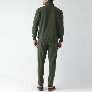 Conjunto Deportivo para Hombre en Verde Oliva, Chaqueta con Cierre Completo y Pantalones Jogger, Transpirable, Informal, Color Sólido, Corte Regular, Ropa de Otoño - Product Image 4