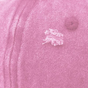 Custom Trendy Distressed Frayed Pink Baseball Cap Vintage Washed Cotton Unisex <b>Dad</b> <b>Hat</b> Adjustable Streetwear Curved Brim Common - Product Image 3