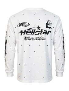 Custom <b>White</b> <b>Long</b> <b>Sleeve</b> T <b>Shirts</b> Heavyweight Graphic Printed Flame <b>Sleeve</b> Vintage Streetwear Cotton <b>Men</b> Loose Fit Oversized - Product Image 1