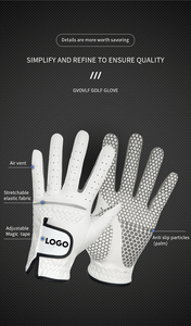 Custom Golf <b>Gloves</b> with Logo Genuine Leather <b>Sheepskin</b> Golf <b>Gloves</b> <b>Men</b> Non Slip Worn on Left Hand Golf <b>Glove</b> for <b>Men</b> - Product Image 3