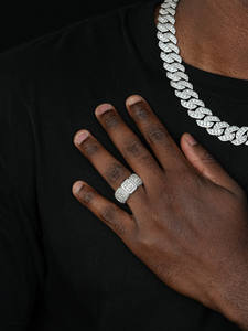 Anillo de Plata de Ley 925 con Moissanita Engastada en Puntas, Chapado en Oro Rosa, Diseño Clásico de Racimo Cuadrado, para Mujer, Regalo - Product Image 2