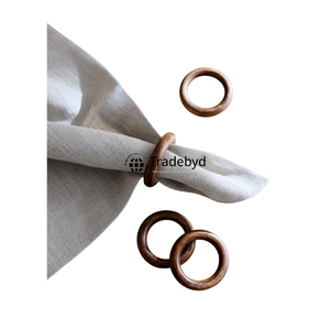Anneau de serviette de table en bois élégant et classique, fait main, écologique, durable, rond, accessoires de décoration de table par Tradebyd - Product Image 5