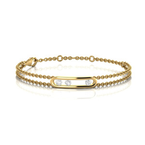 กำไลเพชรทรงกลมเพาะเลี้ยงในห้องปฏิบัติการ ทองคำแท้ 14K ความใส VVS กำไลเพชรสำหรับผู้หญิง ของขวัญวันครบรอบ กำไลเพชร - Product Image 1