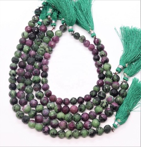 Perles rondes facettées en Zoisite Rubis AAA, perles facettées en Zoisite Rubis naturel, perles artisanales en vrac pour la fabrication de bijoux, 8 mm, en vrac - Product Image 1