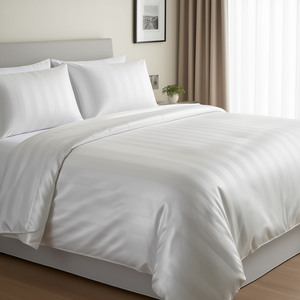 Juego de Sábanas de Microfibra Estilo Americano con Rayas Blancas Satinadas de 1CM y 210 Hilos, para Cama King y Twin, para Hotel y Hogar - Product Image 3