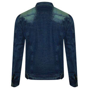 Chaqueta Vaquera Casual Vintage para Hombre, Chaqueta de Mezclilla Ajustada con Logotipo Personalizado, Fabricante OEM al por Mayor - Product Image 1